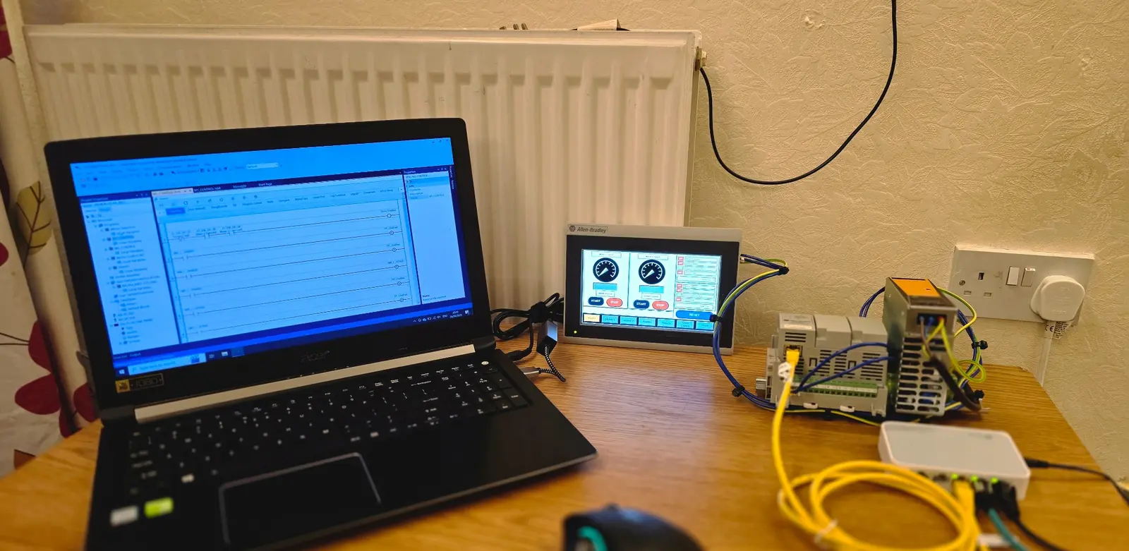 PLC and HMI software verification on a dedicated development workstation